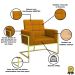 Poltrona com Base de Ferro Dourado para Clínica Corino Resistente MOBLAN decor