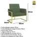Poltrona com Base de Ferro Dourado para Clínica Corino Resistente MOBLAN decor
