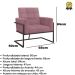 Poltrona com Base de Ferro Reforçada para Recepção MOBLAN decor