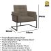 Poltrona com Base de Ferro Reforçada para Recepção MOBLAN decor