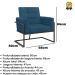 Poltrona com Base de Ferro Reforçada para Recepção MOBLAN decor