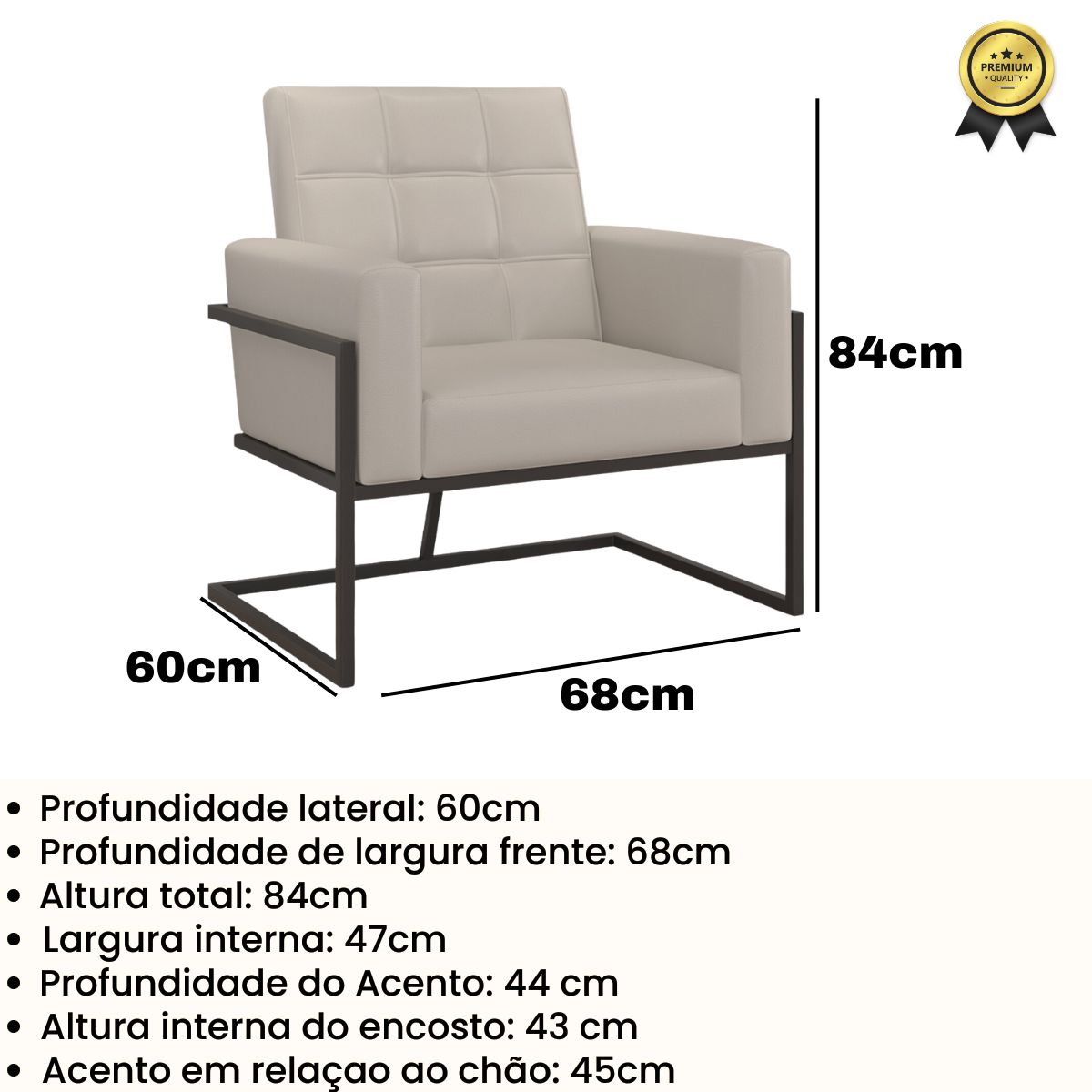 Poltrona com Base de Ferro para Clínica Corino Resistente MOBLAN decor