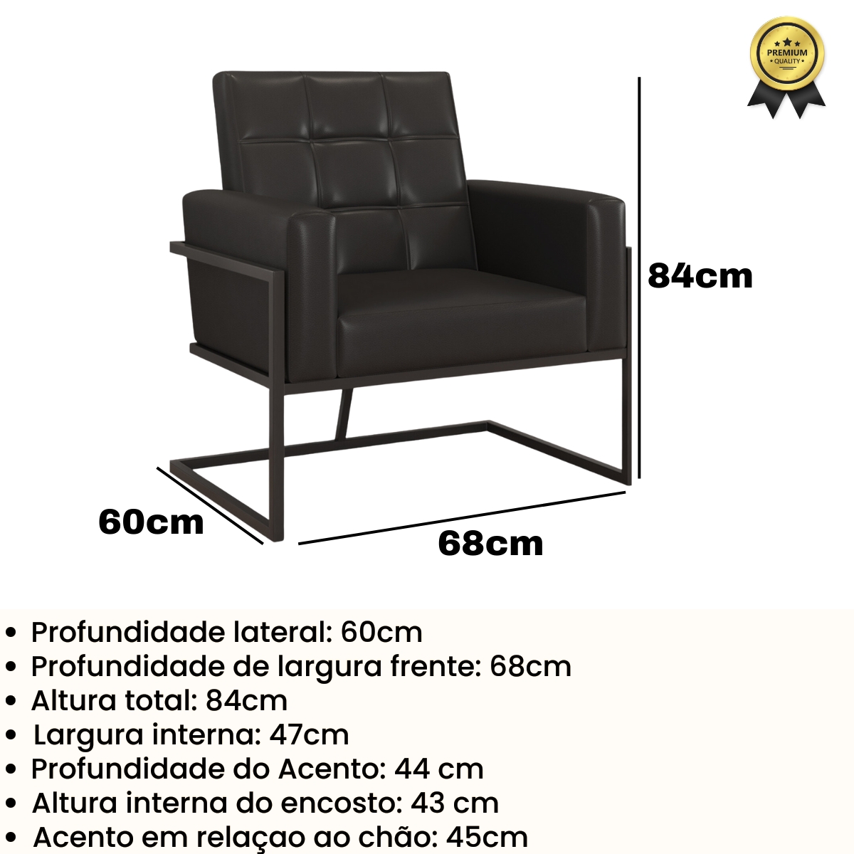 Poltrona com Base de Ferro para Clínica Corino Resistente MOBLAN decor