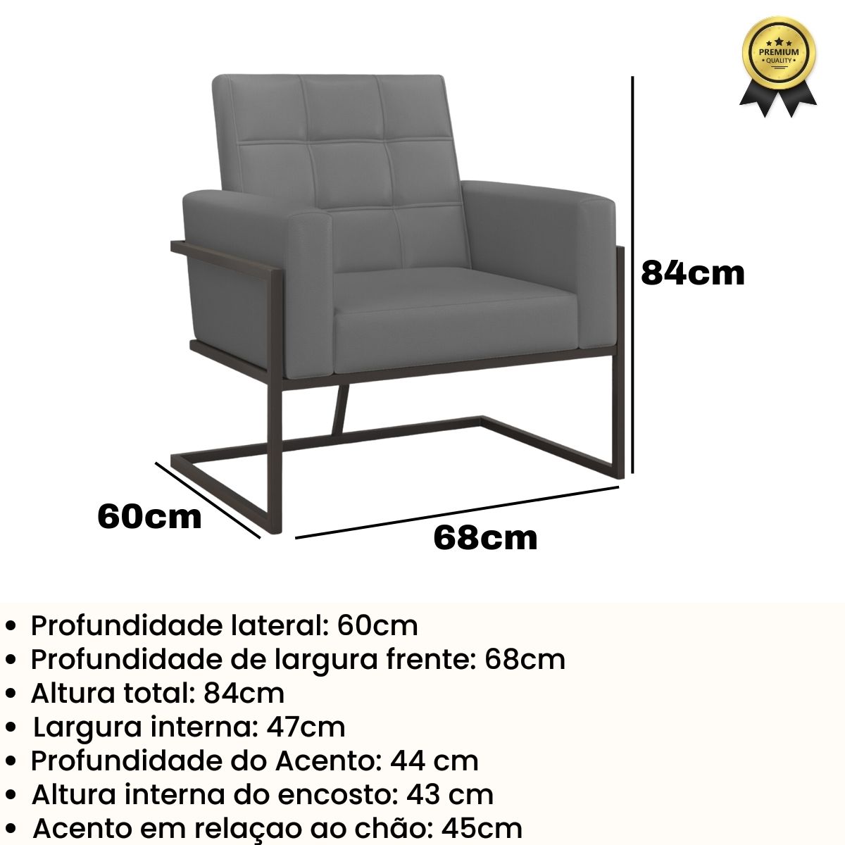 Poltrona com Base de Ferro para Clínica Corino Resistente MOBLAN decor