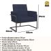 Poltrona com Base de Ferro para Clínica Corino Resistente MOBLAN decor
