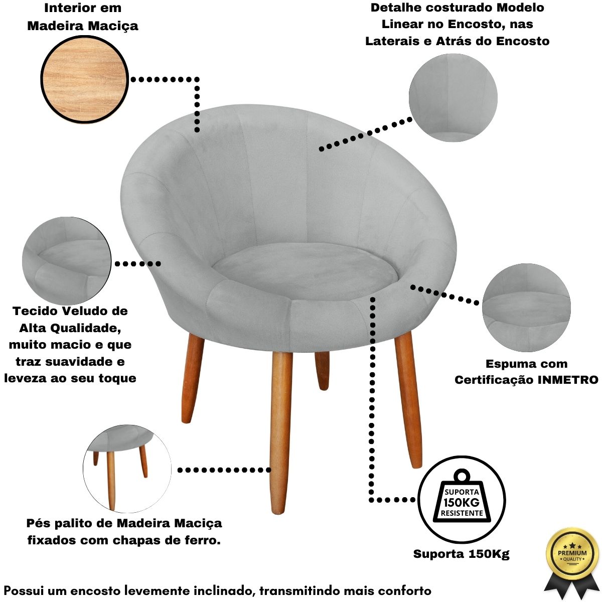 Poltrona moderna confortável para Sala de espera Recepção MOBLAN decor