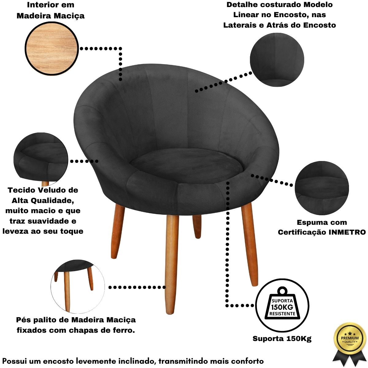 Poltrona moderna confortável para Sala de espera Recepção MOBLAN decor