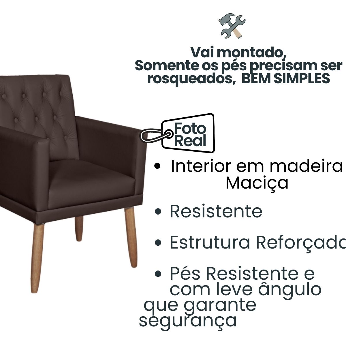 Poltrona para Clínica Resistente Recepção Corino Sala de Estar MOBLAN decor