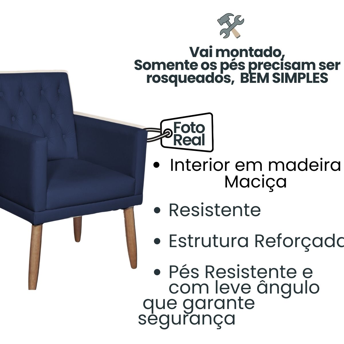 Poltrona para Clínica Resistente Recepção Corino Sala de Estar MOBLAN decor