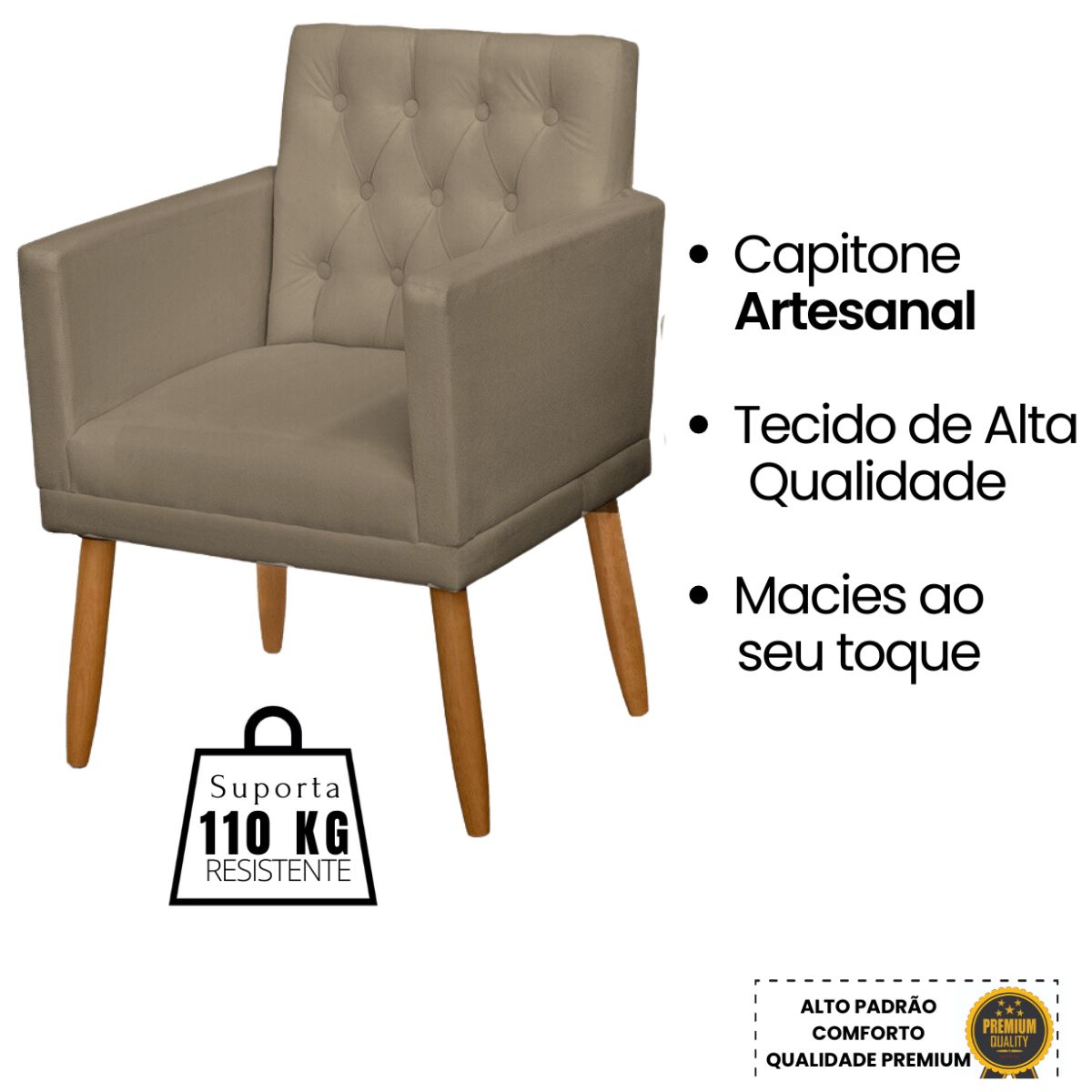 Poltrona para Clínica Resistente Recepção Sala de Estar MOBLAN decor