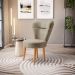 Poltrona para Recepção Camarim Sala de Jantar Ergonômica Tecido Veludo Pés de Madeira