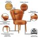 kit 3 Cadeiras para Recepção Maquiagem Mesa de Jantar Tecido Veludo Ergonômica Pés Palito