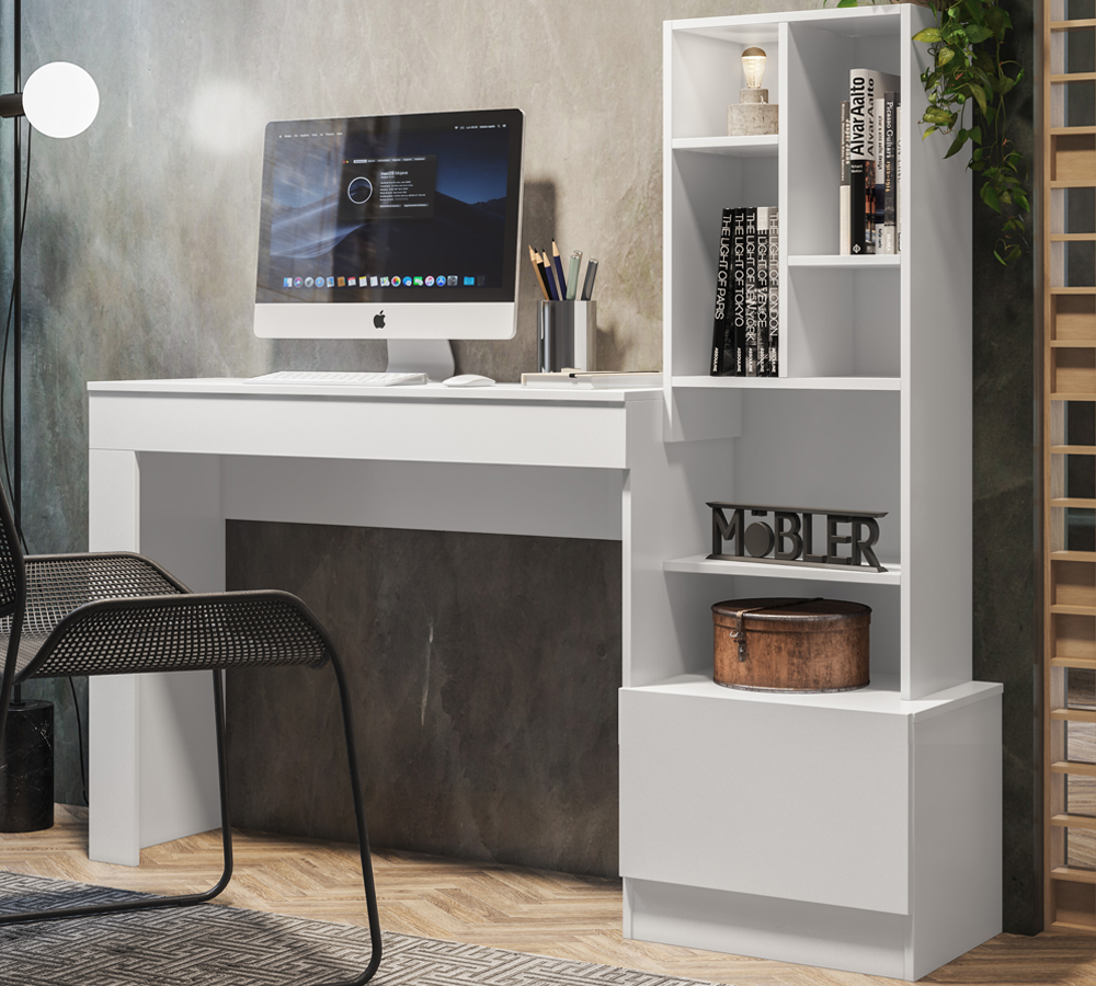 Escrivaninha Office Com Nichos 3003030 Branco MBL