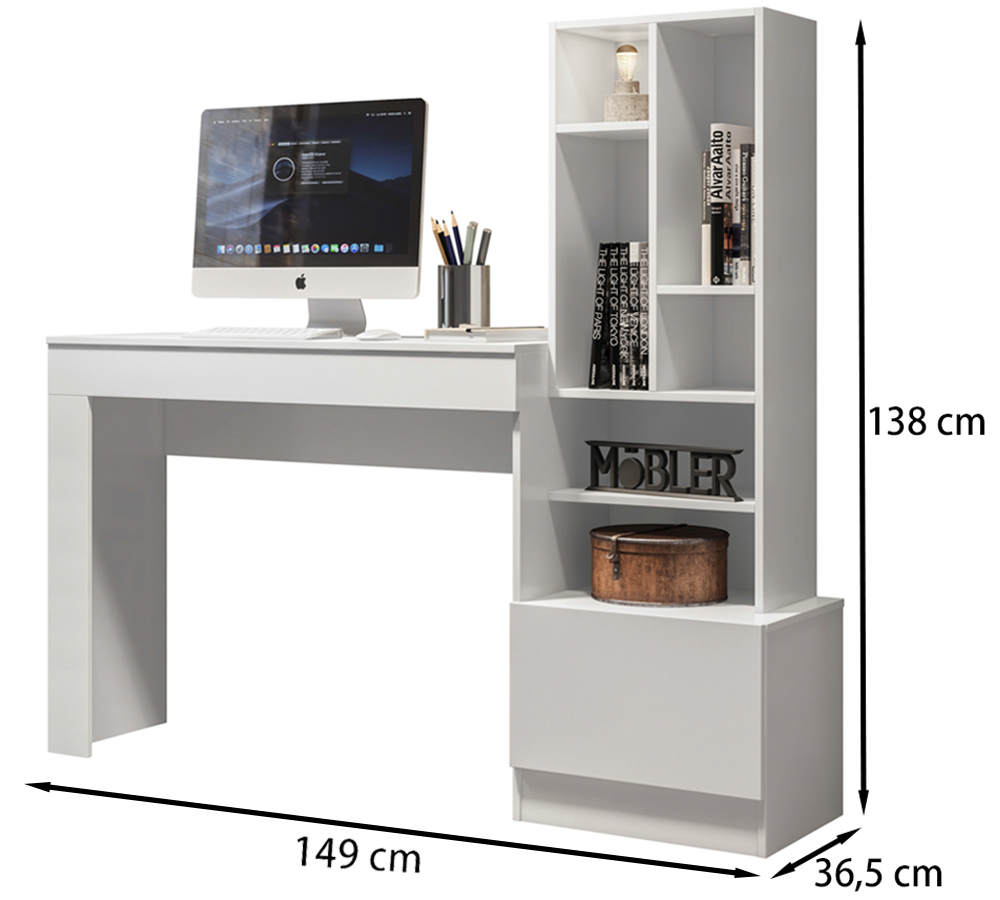 Escrivaninha Office Com Nichos 3003030 Branco MBL