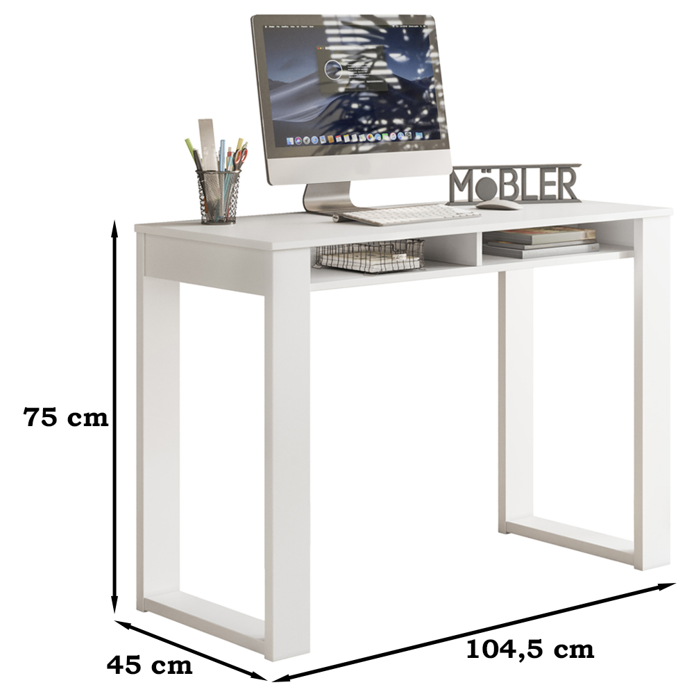 Escrivaninha Para Escritorio Megow 104 cm Branco MBL