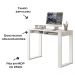 Escrivaninha Para Escritorio Megow 104 cm Branco MBL