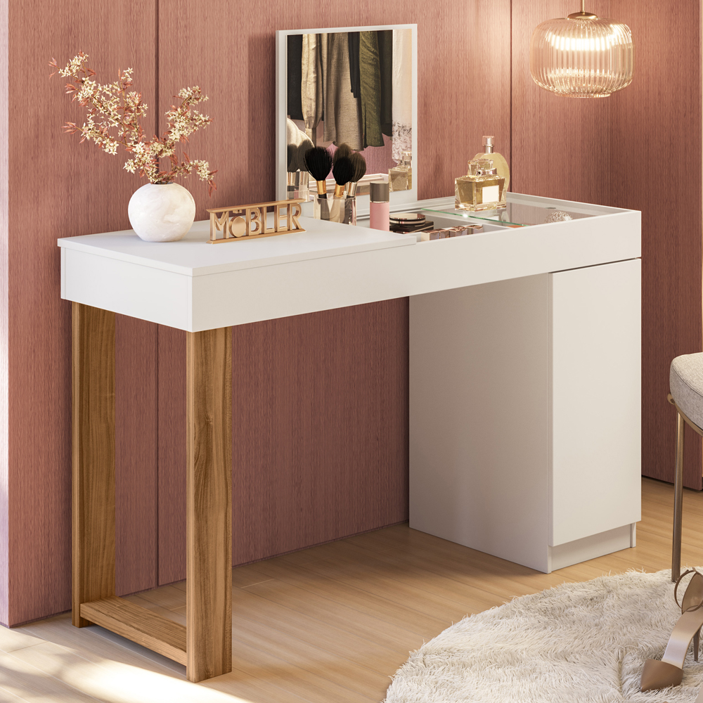 Escrivaninha Penteadeira Marih 121 cm Branco Cinamomo Mell MBL