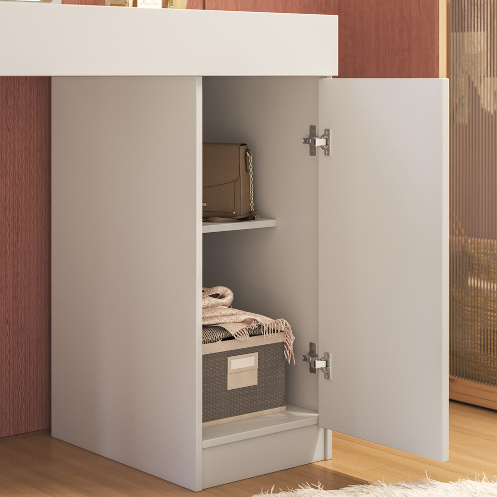 Escrivaninha Penteadeira Marih 121 cm Branco Cinamomo Mell MBL