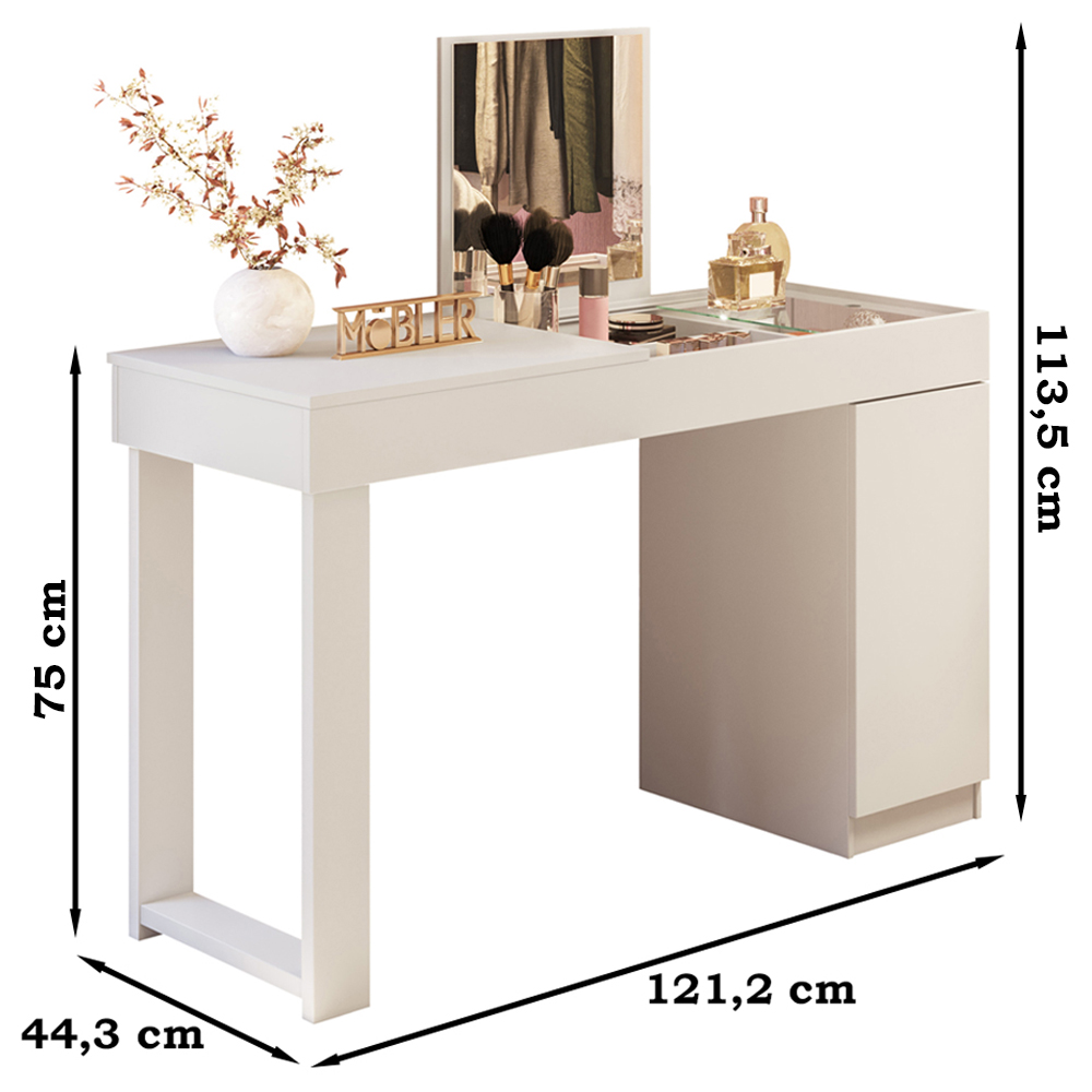 Escrivaninha Penteadeira Marih 121 cm Branco MBL