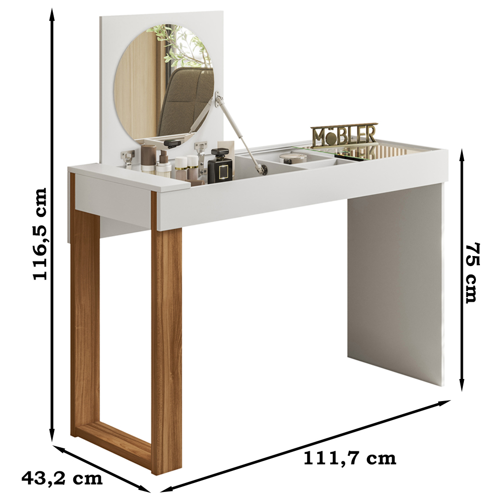 Escrivaninha Penteadeira Reppy 112 cm Branco Cinamomo Mell MBL