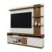 Home Mariana com LED e 1 Porta Ripada para TV até 55” Off White/Amendoa