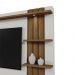 Home Mariana com LED e 1 Porta Ripada para TV até 55” Off White/Amendoa