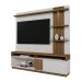 Home Mariana com LED e 1 Porta Ripada para TV até 55” Perola Metalizado/Amendoa