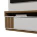 Home Mariana com LED e 1 Porta Ripada para TV até 55” Perola Metalizado/Amendoa