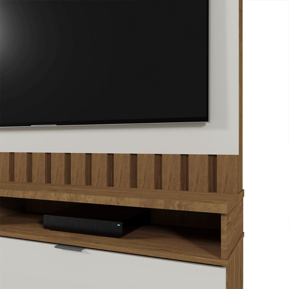 Home Painel Diamantina para TV até 60” Polegadas com 1 Porta Amendoa/Off White