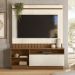 Home Painel Diamantina para TV até 60” Polegadas com 1 Porta Amendoa/Perola Metalizado