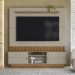 Home Painel Florianopolis Ripado Para TV até 70" Polegadas Grigio/Amendoa
