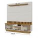 Home Painel Florianopolis Ripado Para TV até 70" Polegadas Off White/Amendoa