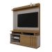 Home Painel Goiás com Porta Ripada para TV até 55” Polegadas Grigio Fosco/Amendoa