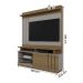 Home Painel Goiás com Porta Ripada para TV até 55” Polegadas Grigio Fosco/Amendoa