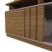 Home Painel Goiás com Porta Ripada para TV até 55” Polegadas Grigio Fosco/Amendoa