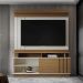 Home Painel Goiás com Porta Ripada para TV até 55” Polegadas Off White/Amendoa