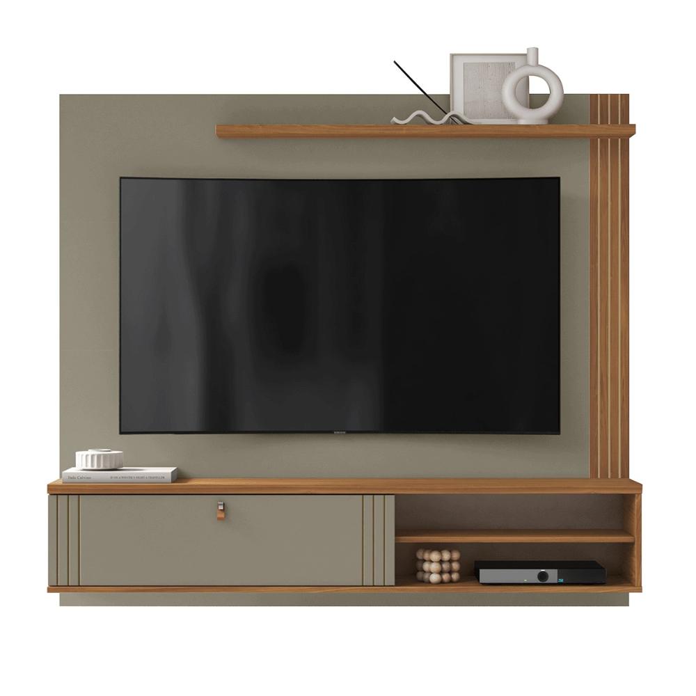 Home Painel Suspenso Laredo 1.6 para TV até 65” com 1 Porta Grigio Fosco/Cinamomo