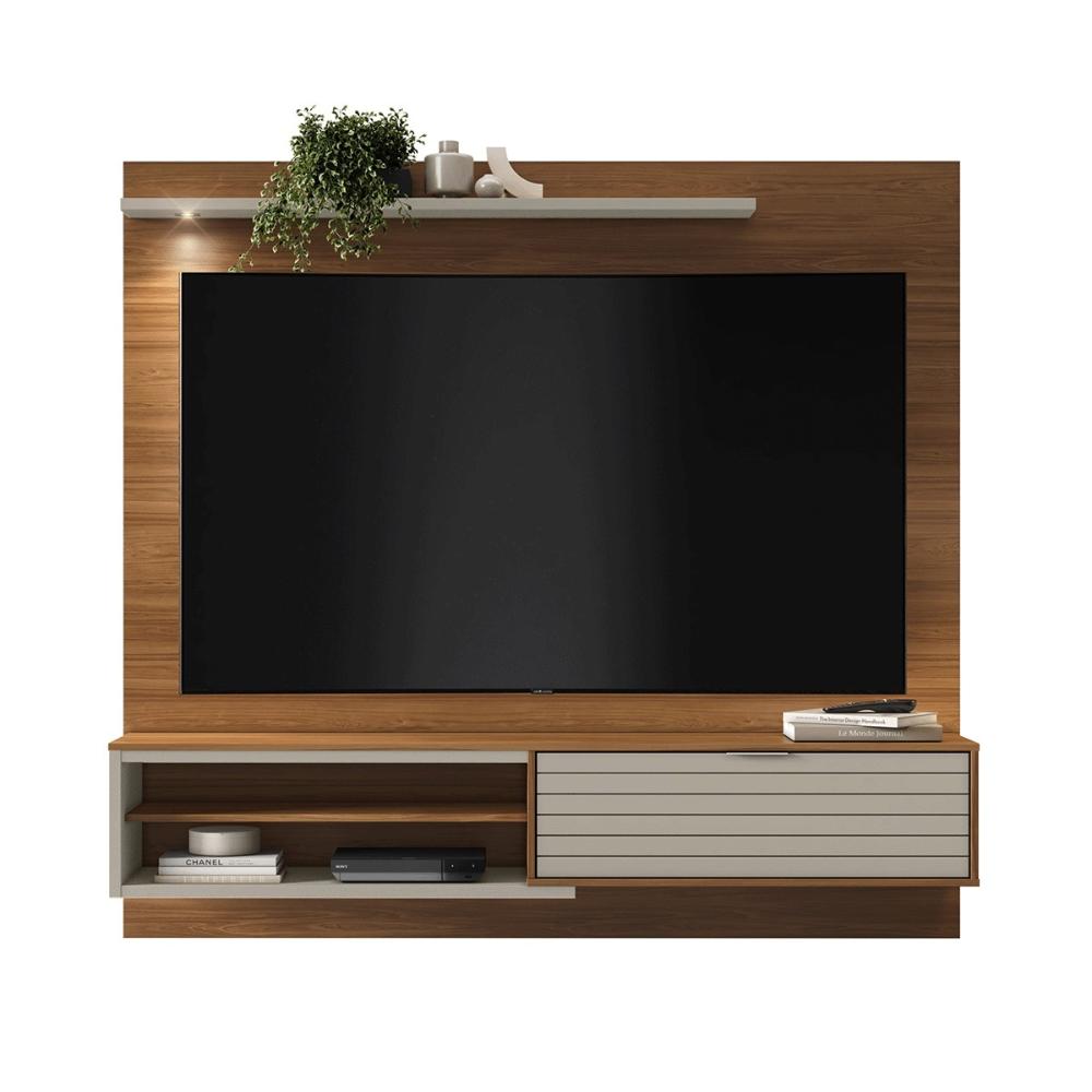 Home Painel Suspenso Trenton 1.8 com LED para TV até 70” Cinamomo/Grigio Fosco