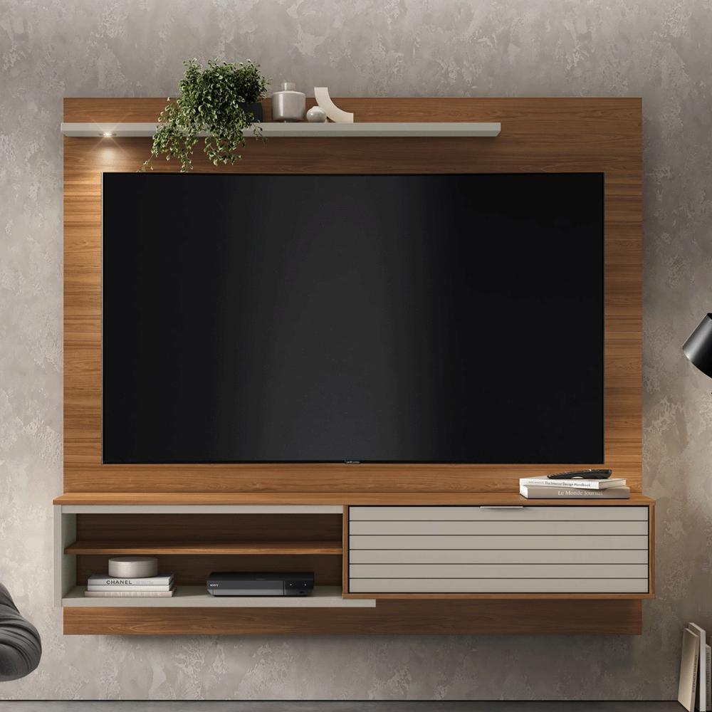 Home Painel Suspenso Trenton 1.8 com LED para TV até 70” Cinamomo/Grigio Fosco