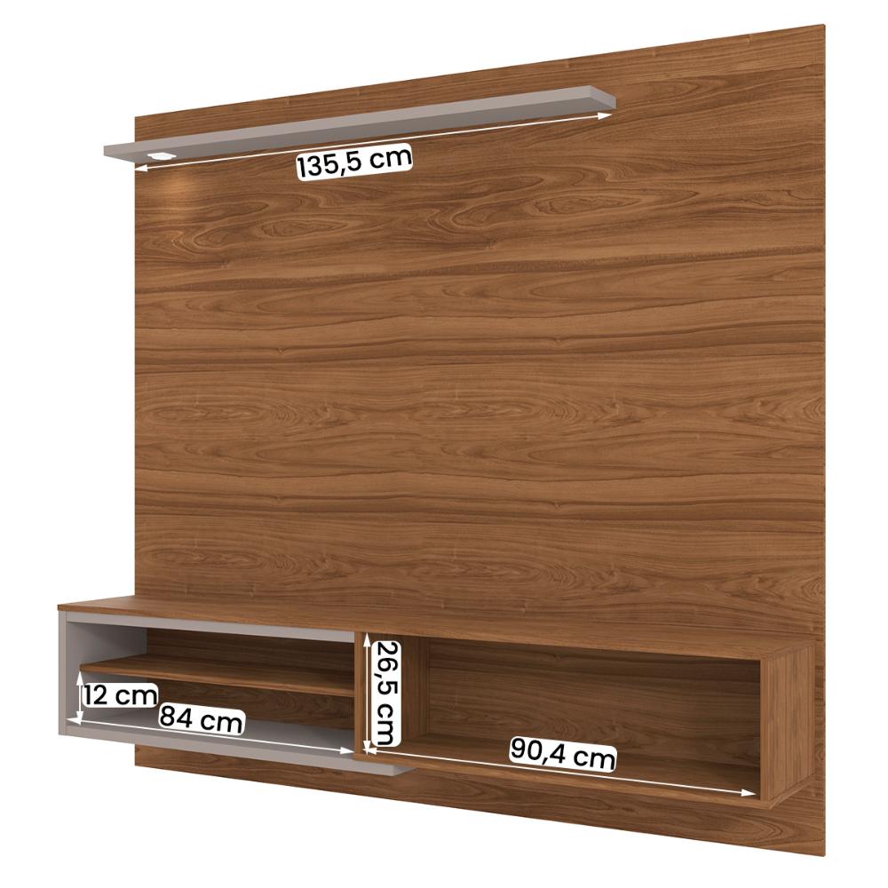 Home Painel Suspenso Trenton 1.8 com LED para TV até 70” Cinamomo/Grigio Fosco