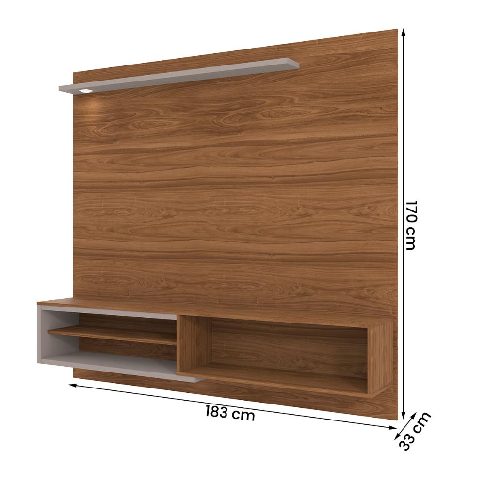 Home Painel Suspenso Trenton 1.8 com LED para TV até 70” Cinamomo/Grigio Fosco