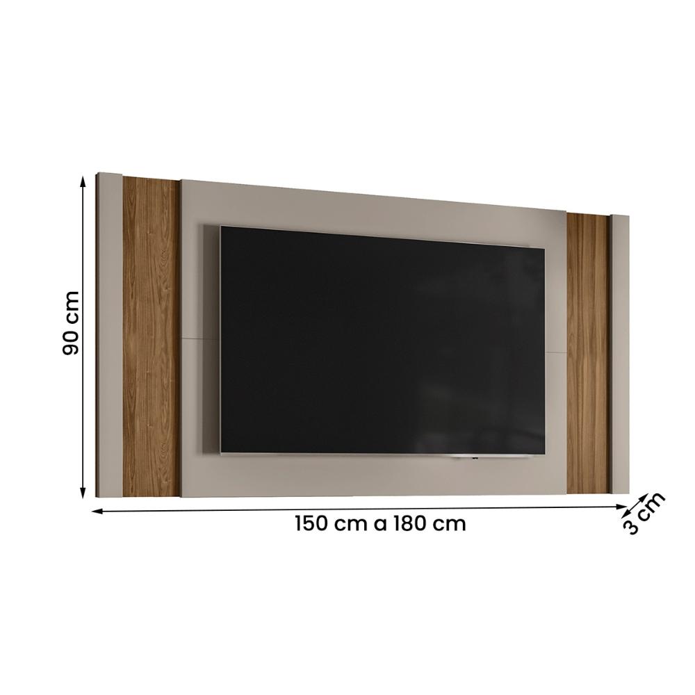 Painel Extensivo Real Sala para TV até 65” Polegadas Grigio Fosco/Cinamomo