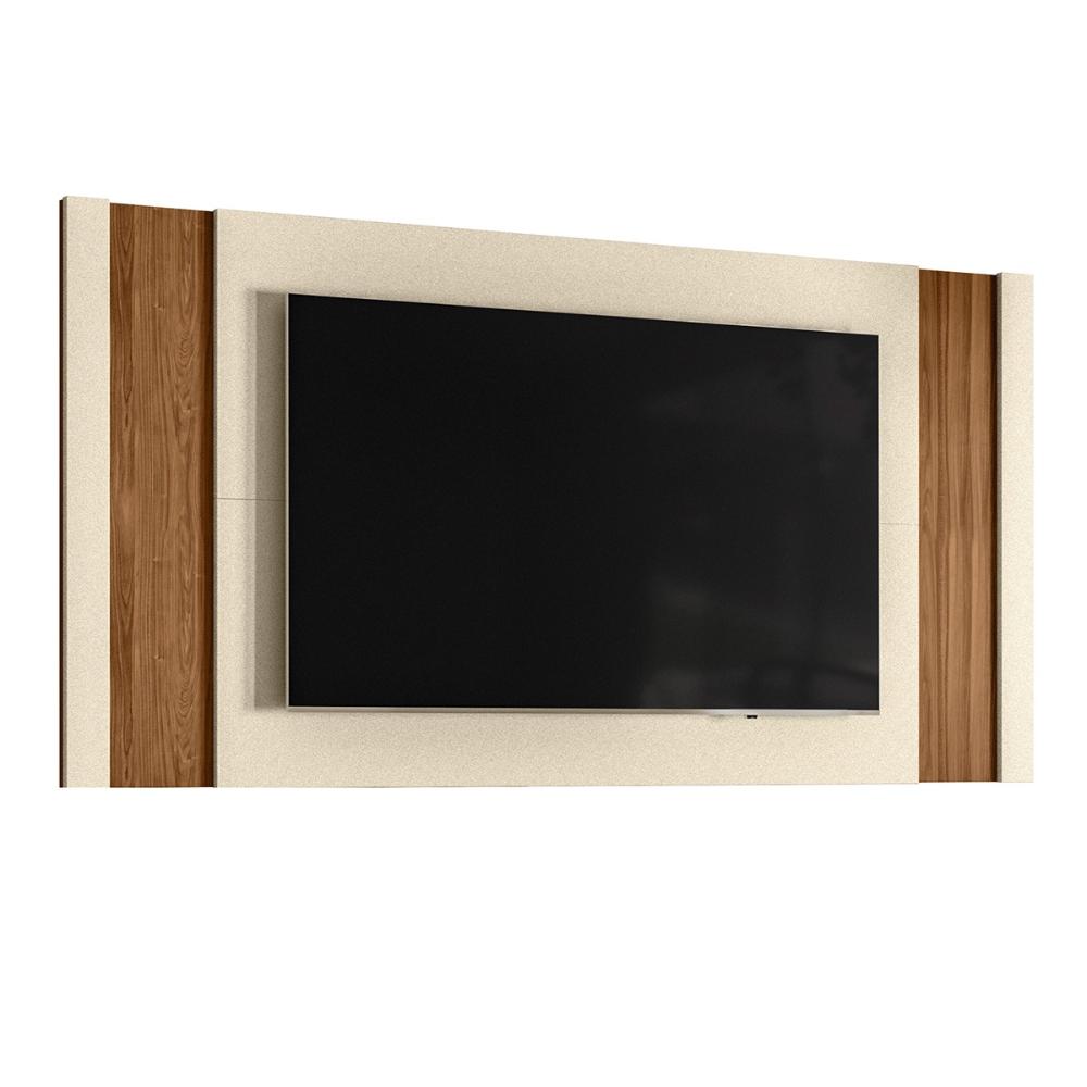 Painel Extensivo Real Sala para TV até 65” Polegadas Perola Metalizado/Cinamomo