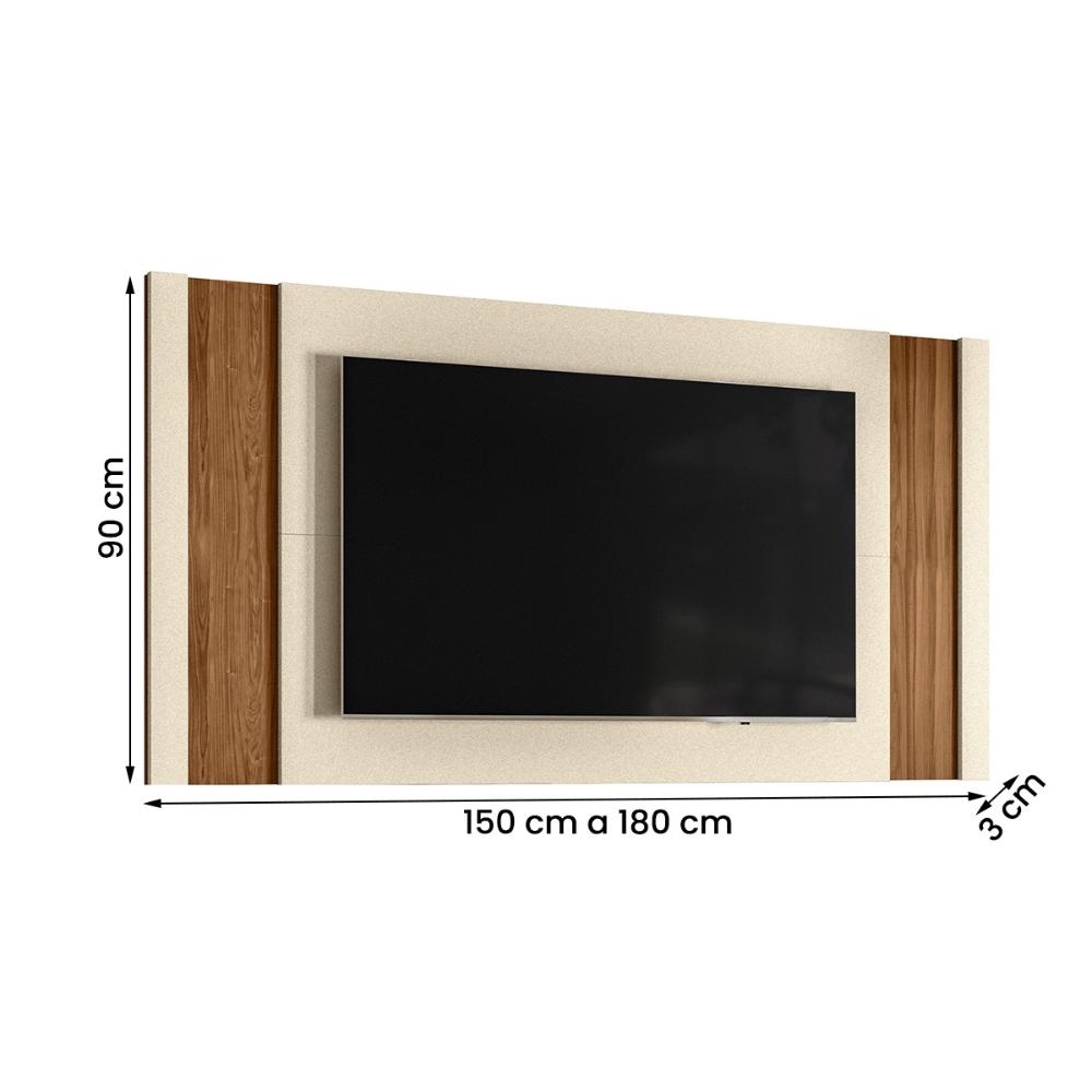 Painel Extensivo Real Sala para TV até 65” Polegadas Perola Metalizado/Cinamomo