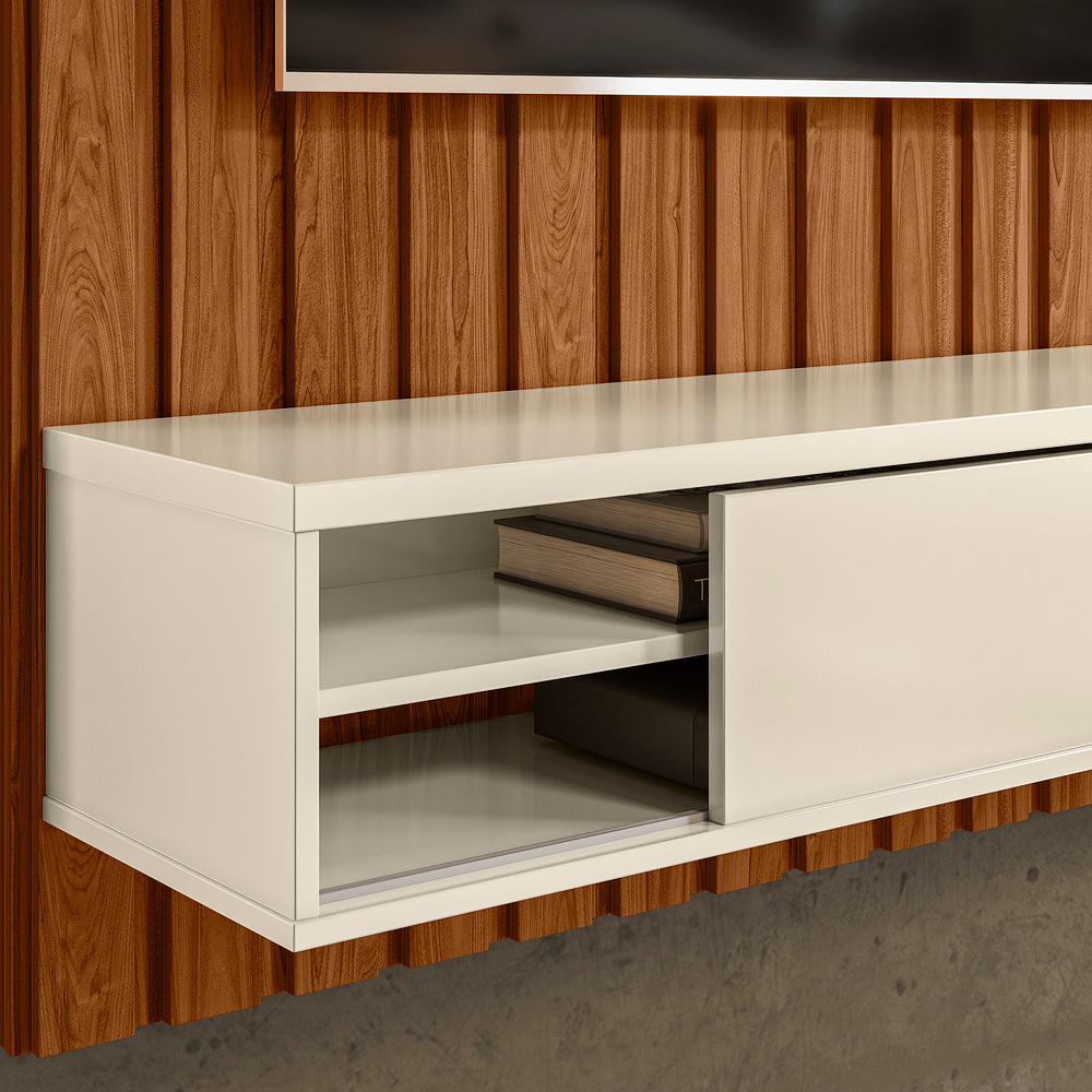 Painel Home Suspenso TV 75 Pol 5005888 Cinamomo Mell Off White MBL