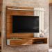 Painel Home Suspenso Vegas 1.6 com Ripado e 1 Porta 160 cm Cinamomo/Perola Metalizado