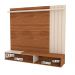 Painel Home Suspenso Vegas 1.6 com Ripado e 1 Porta 160 cm Cinamomo/Perola Metalizado