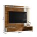 Painel Home Suspenso Vegas 1.6 com Ripado e 1 Porta 160 cm Cinamomo/Perola Metalizado