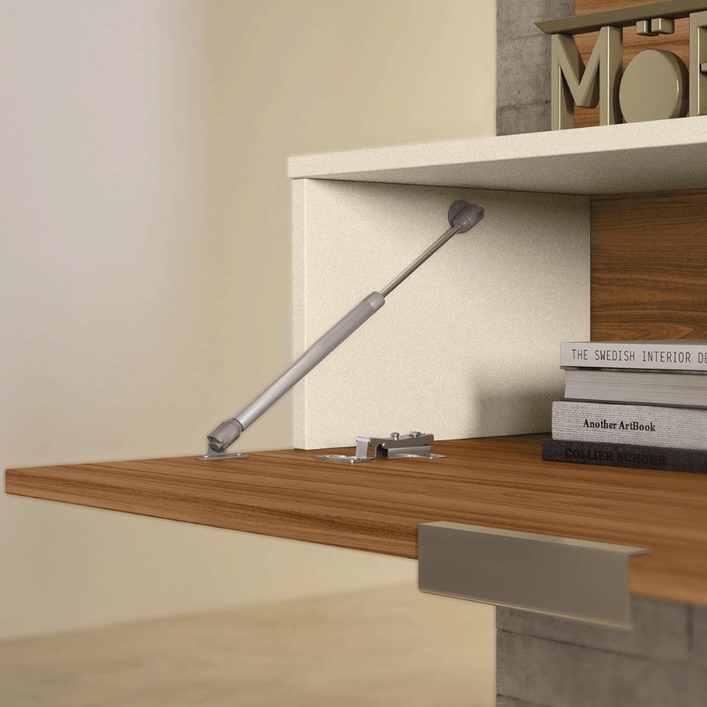 Painel Home Suspenso Vegas 1.6 com Ripado e 1 Porta 160 cm Cinamomo/Perola Metalizado