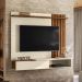 Painel Home Suspenso Vegas 1.6 com Ripado e 1 Porta 160 cm Perola Metalizado/Cinamomo